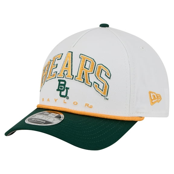 Men's New Era White/Green Baylor Bears Arch Two-Tone Rope 9FORTY A-Frame M-Crown Adjustable Hat