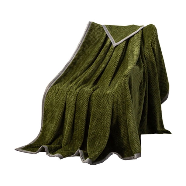 Manta para siesta en la oficina, funda para sofá, manta de felpa a cuadros de pino, terciopelo suave y acogedora, funda para sofá cama, sala de estar, dormitorio, uso doméstico en interiores.