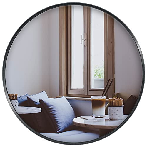Jenbely 30 Inch Round Bathroom Wall Mirror Black Circle Vanity Farmhouse With Premium Brushed Metal Frame For Entryways Living Rooms Canada Jenbely 30 Inch Round Bathroom Wall, 30 Inch Round Mirror With Black Metal Frame