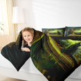 thumbnail image 3 of Manfei Vintage Oil Witch King Size Comforter Sets 3pcs, Spooky Black Cat Happy Halloween Comforters King Size, Dark Green Brown,Black Reversible,1 Comforter and 2 Pillowcases, 3 of 6