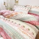 thumbnail image 4 of Juego de funda de edredón de estilo bohemio rosa con estampado de fresas de dibujos animados para dormitorio de niñas con 1 sábana y 2 fundas de almohada, funda de edredón suave, 4 of 5