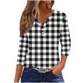 thumbnail image 2 of Fiudx Ofertas Flash Del Día Blusa de Manga 3/4 Corta Estampada a La Moda para Mujer, Blusa Informal con Cuello Redondo, 2 of 5