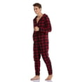 thumbnail image 3 of ANLIQI Couples Matching Christmas Pajamas Sets Hooded Fleece Zipper Plaid Pjs Set Union Suits Soft Warm Jumpsuit(Mens, DR, XL), 3 of 8