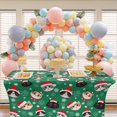 thumbnail image 2 of TSOVTHRID Cute Cat Christmas Hat Print Polyester Table Cover for 6ft Tables Fitted Stretch Tablecloth Wrinkle Resistant Table Cloth for Party, Banquet, Wedding, Events Christmas Decor, 2 of 7