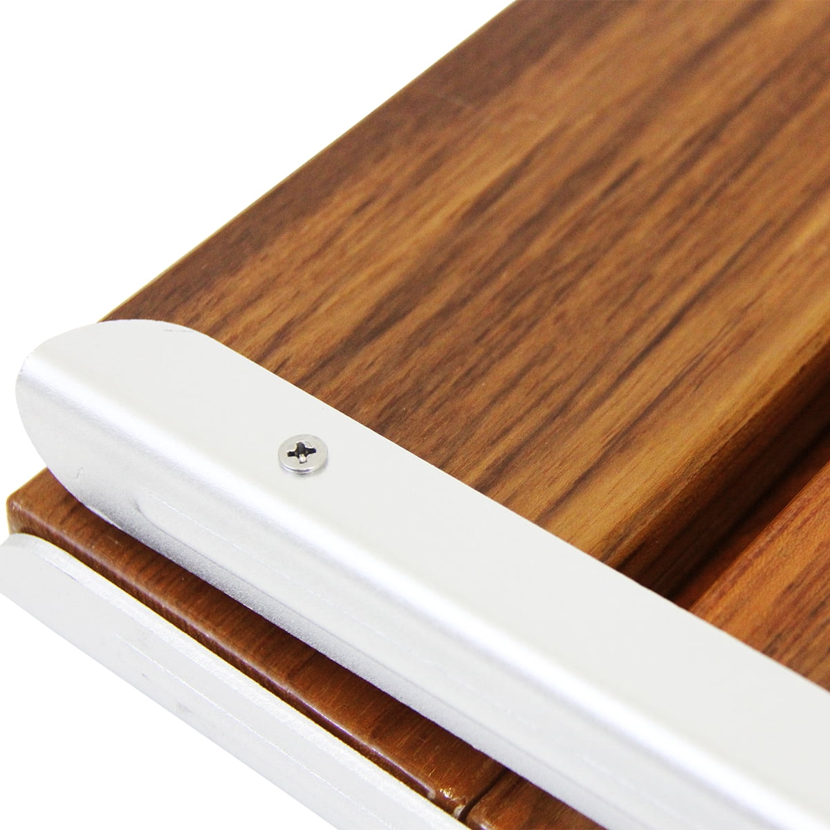 Clevr 18" Serena Folding Shower Bench Seat Modern Teak Wood Bath Medical Wall Mount, ADA Specs