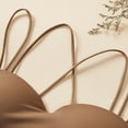 thumbnail image 6 of dazeni Bulit in Bra Tank Tops for Women Double Lined Padded Cami Scoop Neck Spaghetti Straps Basic Undershirts Coffee Free Size, 6 of 8