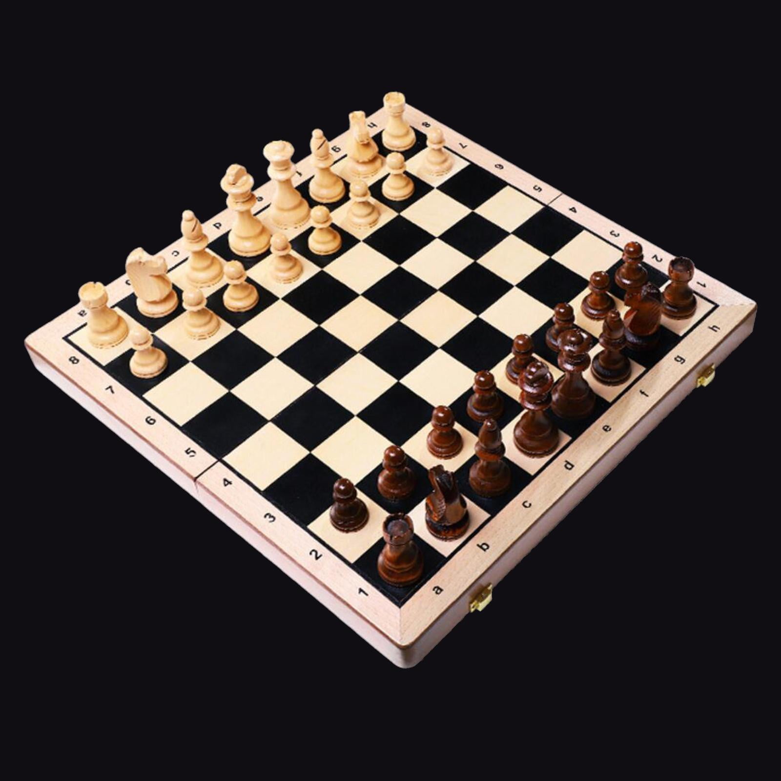  XBSLJ Traditional Games Chess Folding Chess Set Large Metal  Three-Dimensional Chess Pieces Wooden Chess Board (Size : 20.9 in) : Toys &  Games