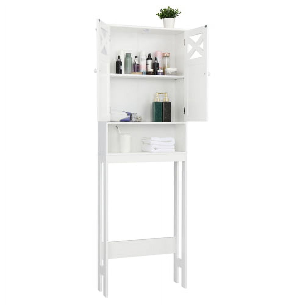 WELLAND Bathroom Over Toilet Storage Shelf, 2-Tier Bathroom Organizer  Shelves for Paper Towels Shampoo, No Drilling Space Saver with Wall  Mounting