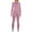 Burgundy, variant on Women's Two Piece Outfit Long Sleeve Crop Top Tracksuit Yoga Legging Workout Set Slimming Activewear High Waisted Sweat Suit Athletic Clothing Set Black Medium