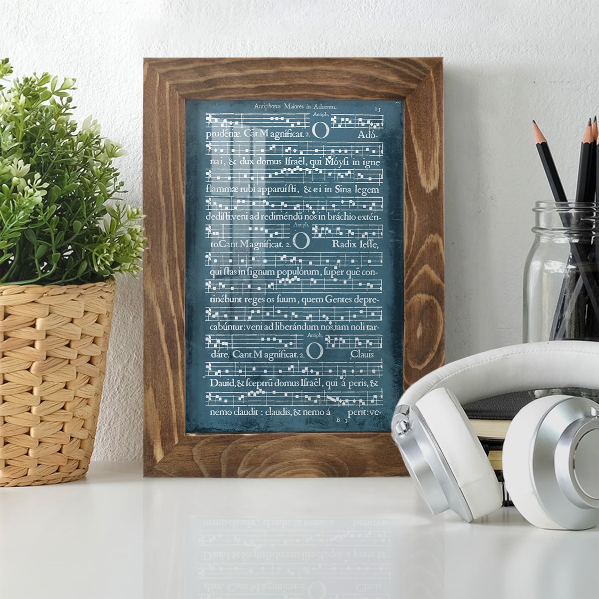 Graphic Songbook III - Framed Print w/glass - Walnut