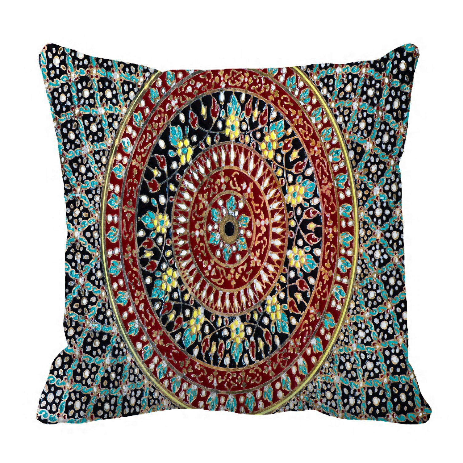 PHFZK Geometry Trellis Pillow Case, Mandala Hippie Pillowcase Throw