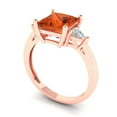 thumbnail image 2 of 2.32 ctw 3 Stone Anniversary Ring for Women | Princess Cut Simulated Red Diamond | Hyperallergenic Solid 14K Rose Gold, 2 of 5