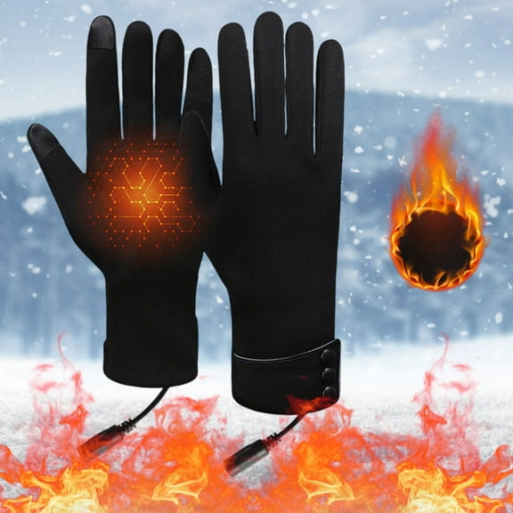 Nkmbld Winter Thermal Gloves for Men Women, Outdoor Cycling Gloves Usb Heated Gloves for Running Driving Cycling Hiking Biking Outdoor Sports Daily Work, Black