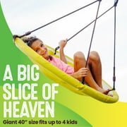 Swurfer Slice 40 Inch Outdoor Saucer Tree Swing Padded Edge, for Kids and Adults Holds up to 500 lbs