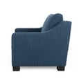 thumbnail image 4 of GDF Studio Quran Contemporary Fabric Club Chair, Navy Blue and Dark Brown, 4 of 7