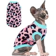 thumbnail image 1 of PUMYPOREITY Vêtements pour Chat Sphynx : Chandail Extensible, Chemise Douce Sans Poils, Pyjama Chandail, Col Roulé pour Cornish Rex, Devon Rex - Rose, G, 1 of 6