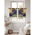 thumbnail image 2 of Vintage Sunflower Rooster Sheer Curtains for Living Room Bedroom Pastoral Watercolor Plaid Sheer Curtains 45 Inch Long 2 Panels Set Light Filtering Curtain Window Treatments Drapes for Dining Room, 2 of 6