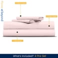 thumbnail image 2 of HNB Store 1000 TC Egyptian Cotton RV King Bed Sheet Set Include's - 21" inch Deep Fitted Sheet | 1 Flat Sheet | 2 Pillowcases | Blush, 2 of 6