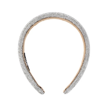 Madden NYC Women's Rhinestone Encrusted Silver Headband