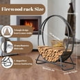 thumbnail image 4 of Support Rond pour Bois de Chauffage Extérieur - Anneau en Métal, Support de Bois de Chauffage Robuste et Durable pour Usage Intérieur/extérieur, Conception Gain de Place pour Foyer, Feu de Camp Ou Rangement de Cour Arrière (Cercle de 40 Pouces de Diamètre), 4 of 6