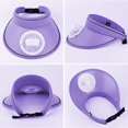 thumbnail image 4 of RV Sombrero para el sol con ventilador, gorra de verano con ventilador, sombrero de copa vacío para protector solar de verano, morado Rojo Verde, 4 of 5