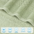 thumbnail image 3 of Superior Playa Zero Twist Cotton Solid Waffle Textured 6 Piece Towel Set, Green, 3 of 7