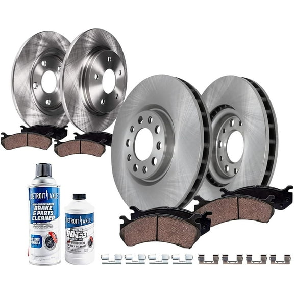 Detroit Axle - 10pc Brake Kit for 14-15 Chevrolet Cruze Volt 12-17 Buick Verano, Disc Brake Rotors 2014 2015 Ceramic Brakes Pads Replacement: 11.81" inch Front and 11.50" inch Rear Rotors