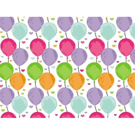 1 Pack, Hearty Balloons Wrapping Paper 30" x 417', Half Ream Roll for Party, Holiday & Events, Made in USA