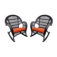 thumbnail image 1 of Afuera Living Wicker Rocker Chair in Espresso with Orange Cushion (Set of 2), 1 of 2