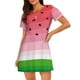 thumbnail image 1 of Fotbe Watermelon Bata de Dormir para Mujer con Estampado, Camisón de Algodón de Manga Corta, Ropa de Dormir Casual, 1 of 6
