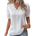 thumbnail image 1 of Camiseta Blusa Blusa informal con manga de burbuja, estilo elegante, camisa de talla grande para mujer, traje de vacaciones Ygjytge Blanco 4Xl para Mujer, 1 of 7