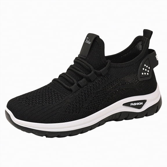 enyan Sneakers for Women Walking Shoes Non Slip Lightweight Casual Breathable Tennis Shoes Work Shopping Travel Running Shoes For Women Black,Size 6.5