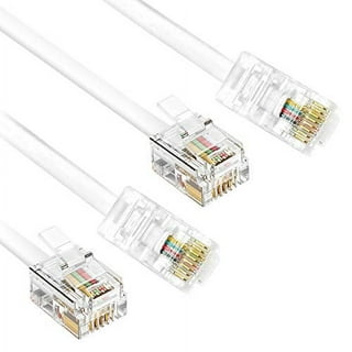 2 PACK RJ45 to BT RJ11 Secondary Telephone Splitter 2 Way Female to Male  Adapter Converter Line Cables Telephone Plug Socket Connector Ethernet For