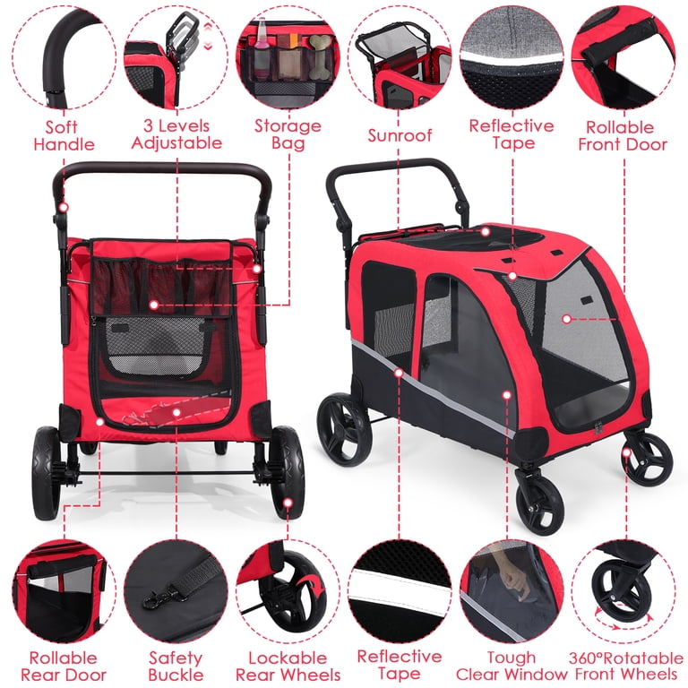 double dog stroller No-Zip Double Pet Stroller