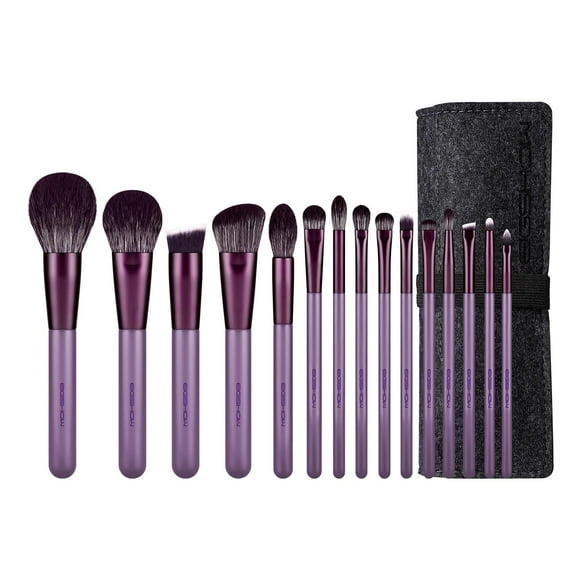 Set de brochas de maquillaje EIGSHOW Professional, 15 piezas, color morado