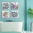thumbnail image 2 of Nautical Theme Canvas Wall Art for Kids Bedroom Colorful Sea Turtle Dolphin Octopus Wall Decor Ocean Life Prints Pictures 16x16" 4Pcs Rustic Artworks Paintings for Bathroom Nursery Home Decoration, 2 of 6