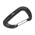 thumbnail image 2 of 12KN Aluminium Carabiner D Shape Snap Clip Hook For Climbing Backpack Hook Black, 2 of 9