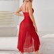 thumbnail image 4 of Estilo de falda larga y fluida de la moda de las mujeres que duermen la falda de espaghetti ajustable Midi A línea Midi falda, 4 of 4