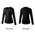 thumbnail image 2 of Ropa interior térmica para mujer, capa base de cuello redondo, camisetas cálidas ajustadas elásticas de manga larga, ropa cómoda para Fitness Prendas para la parte del cuerpo negro y gris SG Minnieouse AP013660-19, 2 of 6