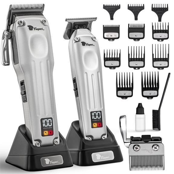 Fagaci Professional Hair Clippers for Men with Superior Precision, Brushless Motor Barber Clippers and Trimmers Set