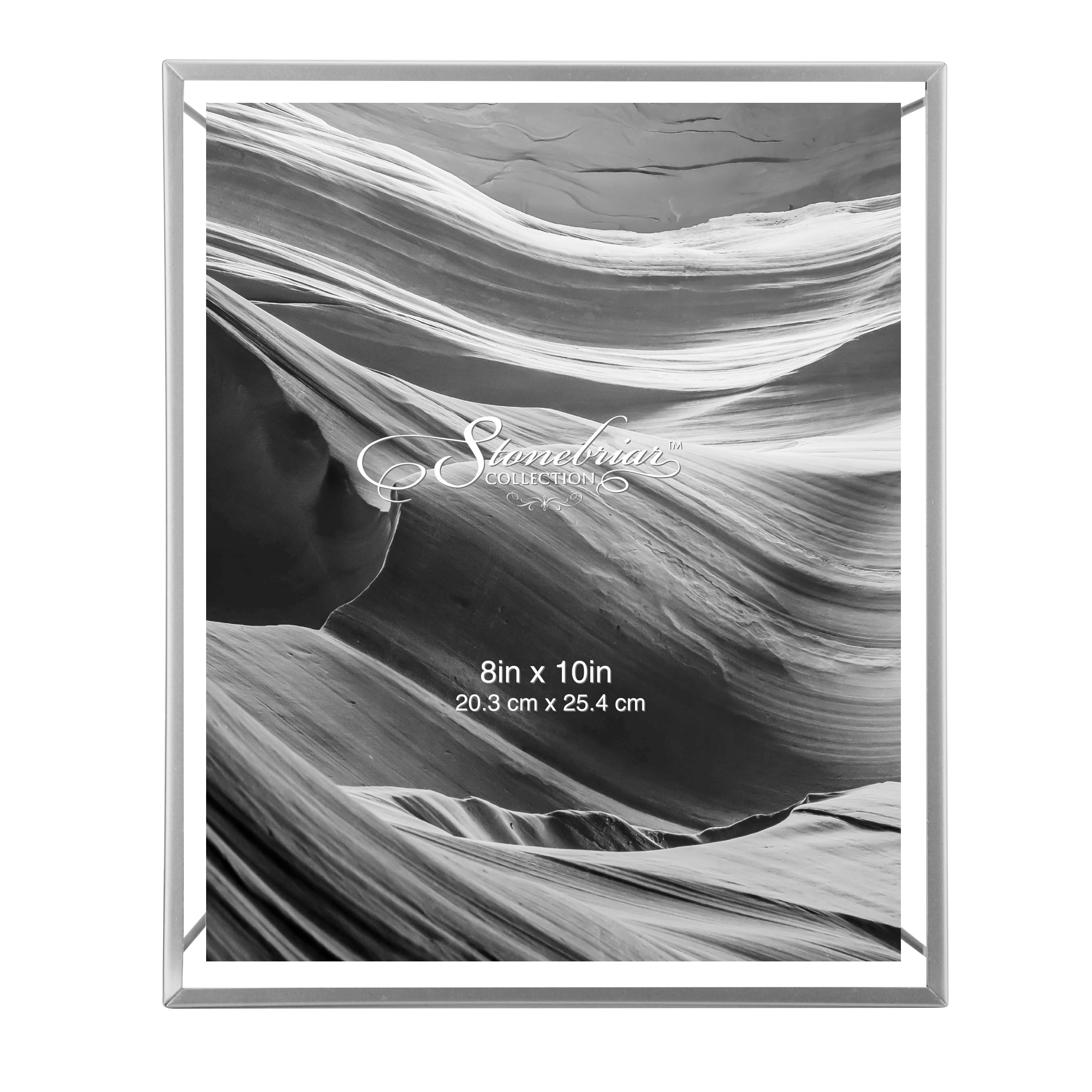 Stonebriar 8x10 Rectangular Metal Floating Picture Frame, Metallic Silver