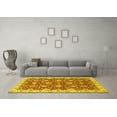thumbnail image 3 of Ahgly Company Indoor Round Oriental Yellow Traditional Area Rugs, 4' Round, 3 of 4