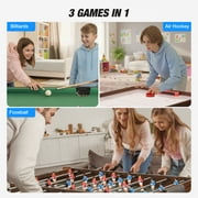 FUNTOK 3 in 1 Multi Game Table, Game Table for Game Room, Game Table with Billiards, Football, Table Tennis