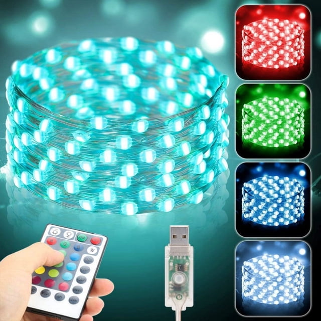 Lámpara de alambre de cobre RGB USB colorida lámpara de color sincrónico cadena de lámpara led lámpara de decoración navideña cadena de lámpara