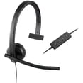 thumbnail image 6 of Logitech H570e Over-Ear Headphones with USB Mono Headset with Noise-Cancelling Microphone, Black, 1 Pack, 6 of 10