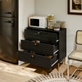 thumbnail image 3 of Boyel Living 3 Drawer Dresser for Bedroom, Chest of Drawer, Black Accent Dresser for Living Room, 3 of 12