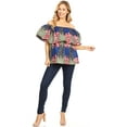 thumbnail image 5 of Sakkas Imani Colorful Wax African Ankara Dutch Off-shoulder Blouse Top Gorgeous - 38-Multi - One Size Regular, 5 of 5
