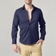 thumbnail image 1 of Blusa y camisa de manga larga con cuello vuelto para hombre, informal, con botones, lisa, de manga larga, transpirable, de poliéster, 1 of 4