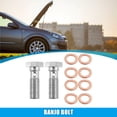 thumbnail image 2 of Unique Bargains 2pcs AN4 7/16-20 Thread Turbo Brake Line Banjo Bolt with Copper Washers Single Banjo Bolt 32mm Length, 2 of 6