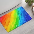 thumbnail image 2 of Rainbow Tie Dye Wave Pattern Bathroom Rugs Mat,Non Slip Microfiber Bathroom Rug,Rubber Backing,Soft Bathroom Mats for Bathroom Floor,Tub and Shower,17x27in(43x68cm), 2 of 5